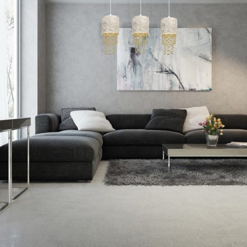 Pendant lamp ALMERIA WHITE/GOLD 3xE27