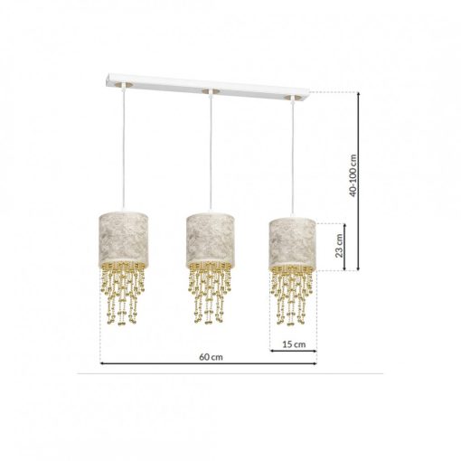 Pendant lamp ALMERIA WHITE/GOLD 3xE27