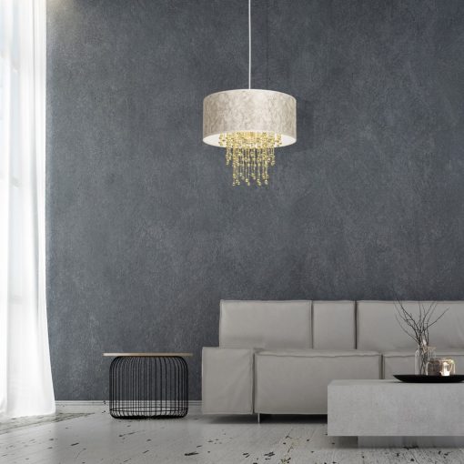 Pendant lamp ALMERIA WHITE/GOLD 1xE27