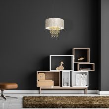 Pendant lamp ALMERIA WHITE/GOLD 1xE27