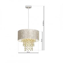 Pendant lamp ALMERIA WHITE/GOLD 1xE27