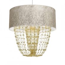 Pendant lamp ALMERIA WHITE/GOLD 1xE27