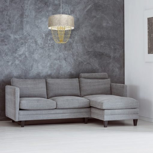 Pendant lamp ALMERIA WHITE/GOLD 1xE27