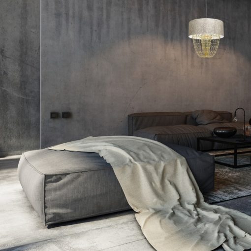 Pendant lamp ALMERIA WHITE/GOLD 1xE27