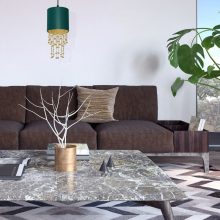 Pendant lamp ALMERIA GREEN/GOLD 1xE27