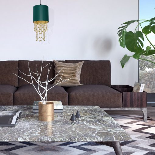Pendant lamp ALMERIA GREEN/GOLD 1xE27