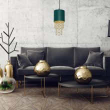 Pendant lamp ALMERIA GREEN/GOLD 1xE27