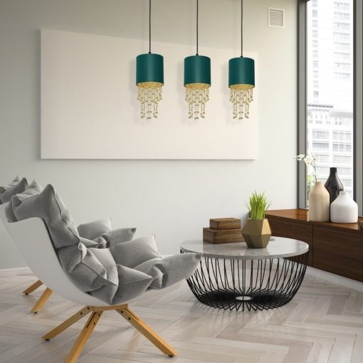 Pendant lamp ALMERIA GREEN/GOLD 3xE27