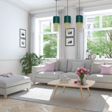 Pendant lamp ALMERIA GREEN/GOLD 3xE27