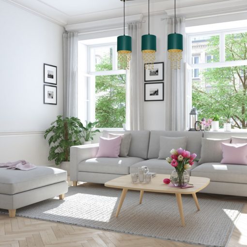 Pendant lamp ALMERIA GREEN/GOLD 3xE27