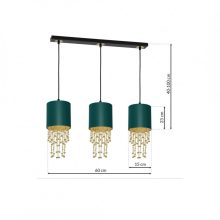 Pendant lamp ALMERIA GREEN/GOLD 3xE27