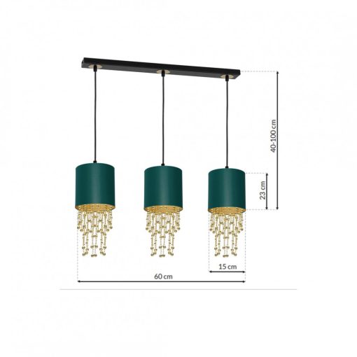 Pendant lamp ALMERIA GREEN/GOLD 3xE27