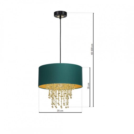 Pendant lamp ALMERIA GREEN/GOLD 1xE27
