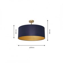 Ceiling  lamp BEN NAVY BLUE/GOLD 3xE27