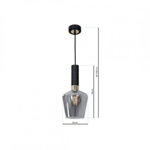 Pendant lamp ROMA BLACK 1xE27