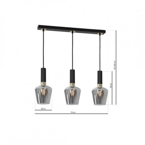 Pendant lamp ROMA BLACK 3xE27