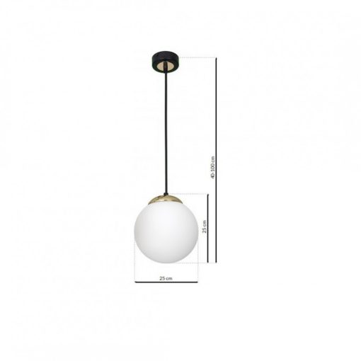 Pendant lamp SPARTA BLACK / GOLD 1xE27
