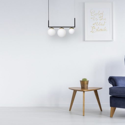 Pendant lamp SPARTA BLACK / GOLD 3xE14