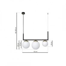 Pendant lamp SPARTA BLACK / GOLD 3xE14