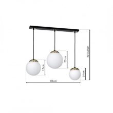 Pendant lamp SPARTA BLACK / GOLD 3xE14