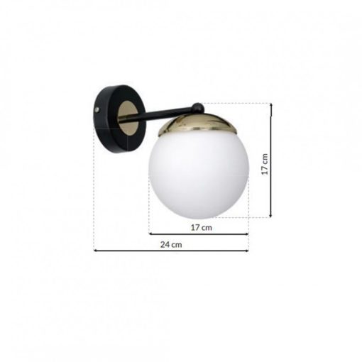 Wall lamp SPARTA BLACK / GOLD 1xE14