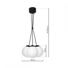 Pendant lamp LIMA BLACK 3xE14