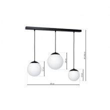 Pendant lamp LIMA BLACK 3xE14