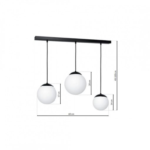 Pendant lamp LIMA BLACK 3xE14