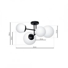 Ceiling  lamp LIMA BLACK 4xE14