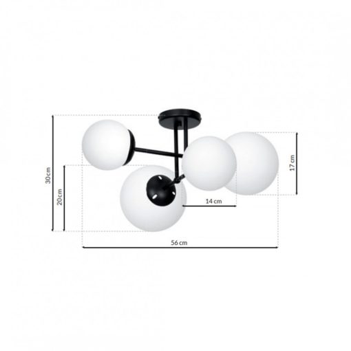 Ceiling  lamp LIMA BLACK 4xE14