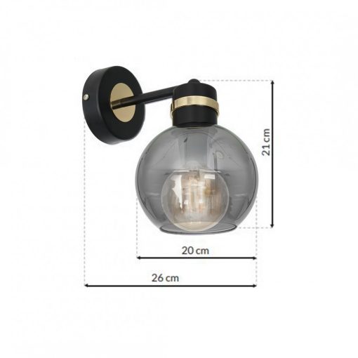 Wall lamp OMEGA BLACK/GOLD 1xE27