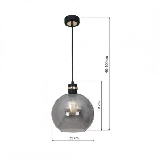 Pendant lamp OMEGA BLACK/GOLD 1xE27