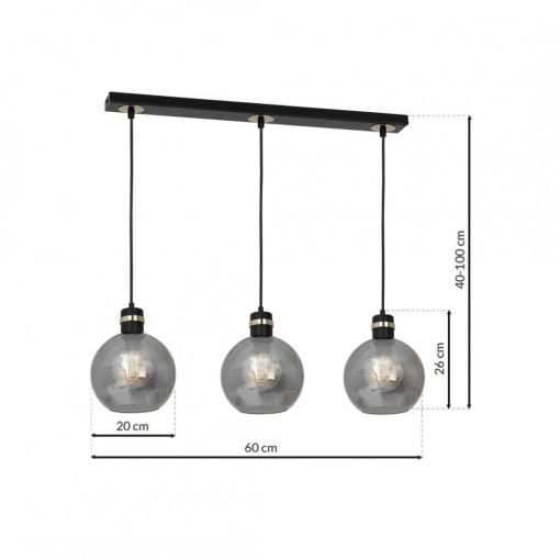 Pendant lamp OMEGA BLACK/GOLD 3xE27
