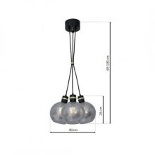 Pendant lamp OMEGA BLACK/GOLD 3xE27