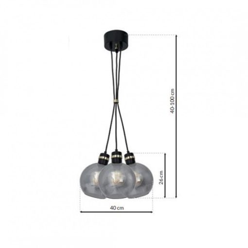 Pendant lamp OMEGA BLACK/GOLD 3xE27