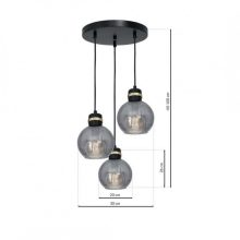 Pendant lamp OMEGA BLACK/GOLD 3xE27