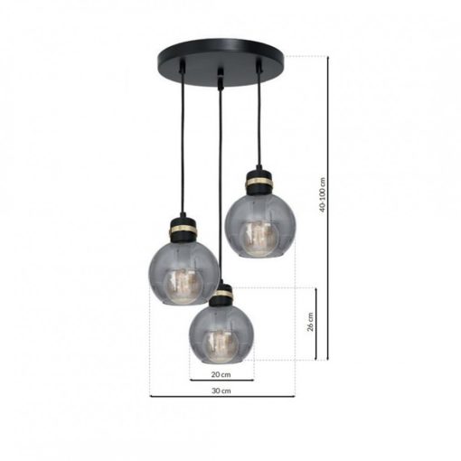 Pendant lamp OMEGA BLACK/GOLD 3xE27