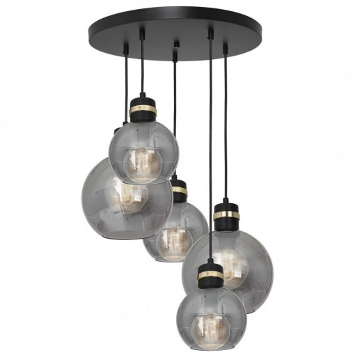 Pendant lamp OMEGA BLACK/GOLD 5xE27  Koło