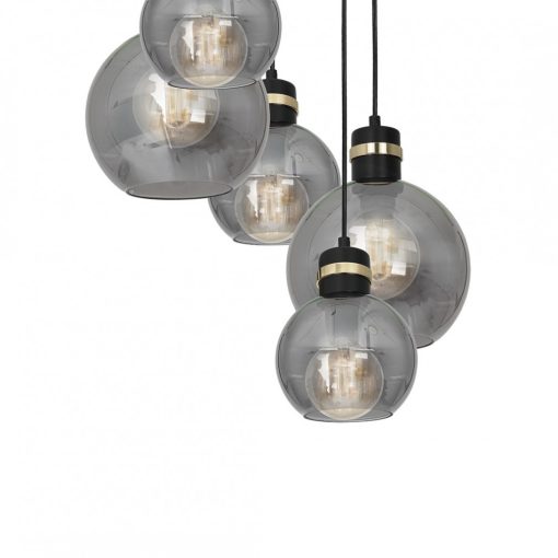 Pendant lamp OMEGA BLACK/GOLD 5xE27  Koło