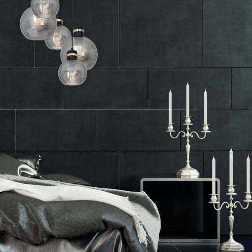 Pendant lamp OMEGA BLACK/GOLD 5xE27  Koło