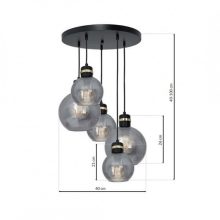Pendant lamp OMEGA BLACK/GOLD 5xE27  Koło