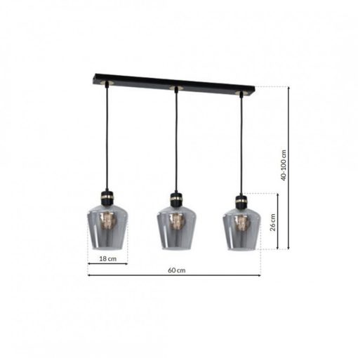 Pendant lamp RICHMOND BLACK / GOLD 3xE27  Listwa