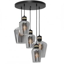 Pendant lamp RICHMOND BLACK / GOLD 5xE27  Koło