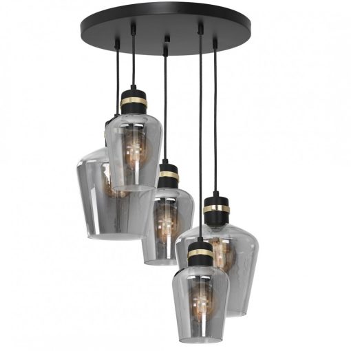 Pendant lamp RICHMOND BLACK / GOLD 5xE27  Koło