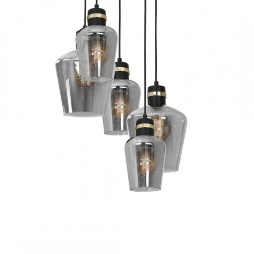Pendant lamp RICHMOND BLACK / GOLD 5xE27  Koło