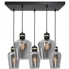 Pendant lamp RICHMOND BLACK / GOLD 5xE27  Prostokąt