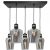 Pendant lamp RICHMOND BLACK / GOLD 5xE27  Prostokąt