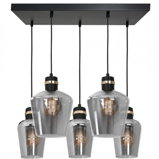 Pendant lamp RICHMOND BLACK / GOLD 5xE27  Prostokąt