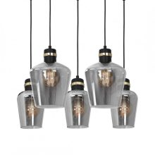 Pendant lamp RICHMOND BLACK / GOLD 5xE27  Prostokąt