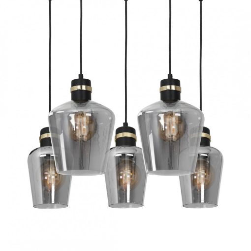 Pendant lamp RICHMOND BLACK / GOLD 5xE27  Prostokąt